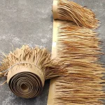 시뮬레이션 야자수 짚 롤 인조 짚 가짜 잔디 방수 PVC/PE 멕시코 티키 오두막 바 짚 지붕 장식 파티오 - 이미지 4