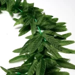 Runtowo 4 개/대 하와이 시뮬레이션 메이플 리프 그린 화환, 여름 해변 파티 정글 생일 파티 장식, 인공 식물 - 이미지 4