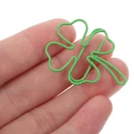 50Pcs 귀여운 INS 녹색 네 잎 클로버 클립 사랑스러운 소녀 스크랩북 장식 바인더 클립 사무실 문서 빌 바인딩 용품 - 이미지 3