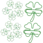 50Pcs 귀여운 INS 녹색 네 잎 클로버 클립 사랑스러운 소녀 스크랩북 장식 바인더 클립 사무실 문서 빌 바인딩 용품