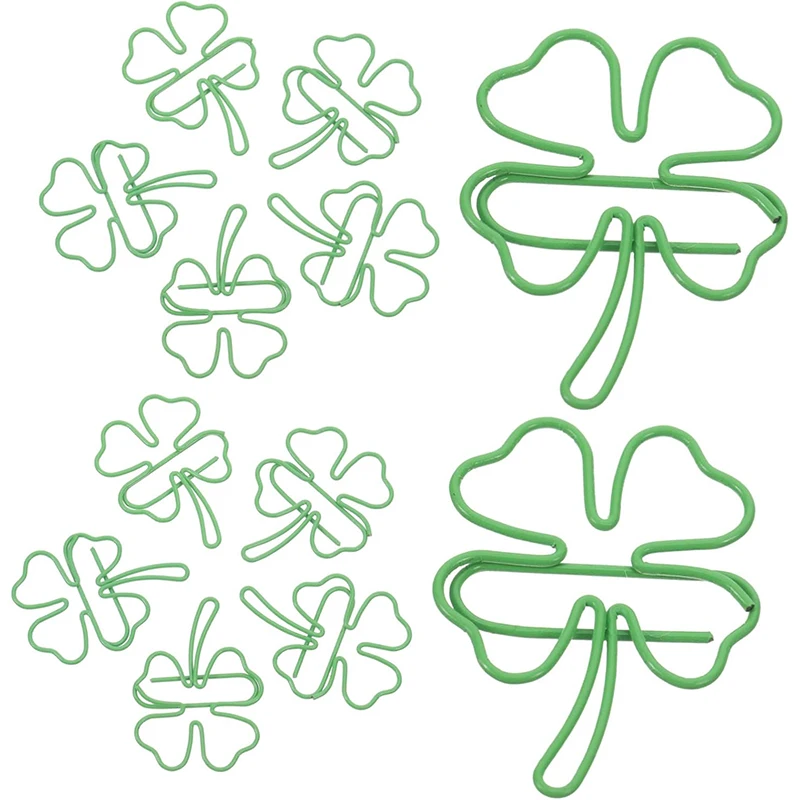 kf-S305661ff44d8485598d2f859c5826e825 50Pcs 귀여운 INS 녹색 네 잎 클로버 클립 사랑스러운 소녀 스크랩북 장식 바인더 클립 사무실 문서 빌 바인딩 용품 - 이미지 1
