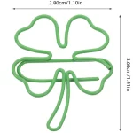 50Pcs 귀여운 INS 녹색 네 잎 클로버 클립 사랑스러운 소녀 스크랩북 장식 바인더 클립 사무실 문서 빌 바인딩 용품 - 이미지 2