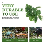 파충류용 인공 팜 식물 테라리움 재미있는 플라스틱 장식, 흡입 컵, 물고기 탱크 장식, 거미 인클로저 - 이미지 4