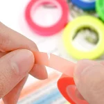 전문 5 롤 형광펜 스티커 투명 PET 형광 색인 탭 접착 스티커 롤 편지지 - 이미지 4