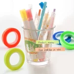 전문 5 롤 형광펜 스티커 투명 PET 형광 색인 탭 접착 스티커 롤 편지지 - 이미지 3