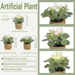 XIYA 꽃 녹색 인공 식물 유칼립투스 꽃 짠 작은 화분에 심은 식물 잔디 마운드 11cm PE 소재 홈 인테리어 - 이미지 2