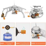 캠핑 여행 장비 식기 조리기구 키트 냄비 버너 가스 스토브 액세서리 주방 용품 세트 피크닉 바베큐 용품 - 이미지 4