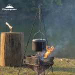 CAMPINGMOON 대용량 알루미늄 합금 캠핑 조리기구, 수프 냄비, 휴대용 행진 교수형 냄비, 야외 조리기구 - 이미지 5