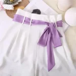 5X190CM 여성 좁은 롱 스카프 190x5cm 솔리드 컬러 쉬폰 실크 고무 레드 타이 블랙 가방 리본 머리띠 초커 스 트리머 - 이미지 4