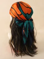 럭셔리 브랜드 2023 실크 스퀘어 스카프 여성 고양이 목 헤어 타이 밴드 비치 Hijab 스카프 머리 머리띠 두건 여성 풀라 70cm - 이미지 4