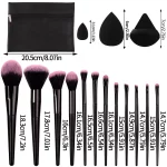 12PCS 소프트 다기능 페이셜 메이크업 브러쉬 세트 + 12PCS 건식 및 습식 이중 목적 뷰티 에그 파우더 퍼프 + 1PCS 보관 가방 - 이미지 6