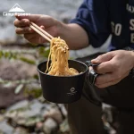 야외 스테인레스 스틸 캠핑 셰라 그릇 Campingmoon S369 요리 냄비 파인 셰라 그릇 500ml - 이미지 6