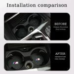 자동차 코스터 탄소 섬유 방수 병 컵 홀더 BMW M X1 X3 X5 X6 X7 E30 E90 M3 E84 E83 F25 E91 F15 F16 용 미끄럼 방지 매트 - 이미지 4