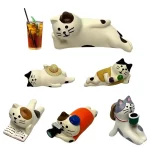 자동차 대시 보드에 대 한 귀여운 치유 새끼 고양이 장식품 수 지 고양이 그림 자동차 인테리어 장식 고양이 장식 차량 액세서리 - 이미지 5