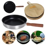 304 스테인레스 스틸 야외 캠핑 피크닉 플랫 바닥 붙지 않는 팬, 스테이크, 계란 프라이, 와플, 요리 필수품