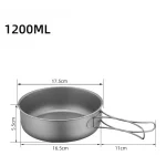 700ML/1200ML 티타늄 프라이팬 야외 캠핑 하이킹 피크닉 요리 프라이팬 배낭 프라이팬 야외 요리 팬 프라이팬 - 이미지 2