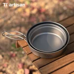 Tiartisan 350ml/500ml 티타늄 접이식 손잡이 요리 프라이팬 야외 캠핑 Picninc 초경량 휴대용 식기 조리기구 - 이미지 6