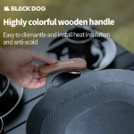 Black Dog야외 캠핑 바베큐 트레이 알루미늄 합금 비스틱 코팅 팬 프라이드 열 절연 방지 화상 바베큐 트레이 - 이미지 2