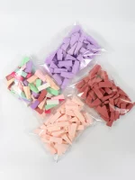 랜덤 컬러 페이셜 커브 믹스 메이크업 스펀지 50개, 라텍스 프리, 작은 웨지 모양의 부드러운 적용 뷰티 스펀지 어플리케이터 - 이미지 2