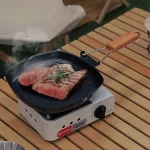 캠핑 조리기구 프라이팬, 내구성 논스틱 그릴 팬, 접이식 손잡이, 휴대용 야외 하이킹 피크닉 요리 장비 - 이미지 5