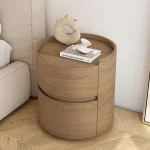 북유럽 호두 배럴 침대 옆 테이블 침실 크리 에이 티브 질감 서랍 보관 캐비닛 현대 가구