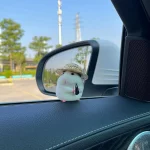 밀짚 모자 자동차 장식과 귀여운 햄스터, 자동차 장식 자동차 인테리어 대시 보드 액세서리 - 이미지 5