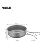 700ML/1200ML 티타늄 프라이팬 야외 캠핑 하이킹 피크닉 요리 프라이팬 배낭 프라이팬 야외 요리 팬 프라이팬 - 이미지 6