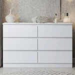 모던 북유럽 스타일 화이트 원목 서랍장, 넉넉한 수납 공간과 견고한 내구성으로 침실 가구에 적합합니다. - 이미지 5