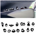 귀여운 작은 석탄 공 검은색 엘프 자동차 실내 장식 재미있는 자동차 센터 콘솔 백미러 장식품 14개 (차량용)