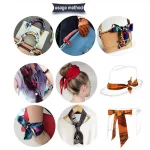 여자 스키니 실크 스카프 90cm * 4cm 긴 머리 스트립 실크 리본 작은 목 스카프 가방 핸들 리본 스카프 스카프 숙녀 넥타이 - 이미지 5