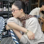 2025 새로운 기능 스타일 브라운 쉬폰 폴카 도트 긴 실크 스카프 다기능 액세서리 목 여성 머리띠 넥타이 헤어 타올 - 이미지 5