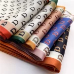 여성용 실크 리본 프린트 꽃 머리띠, 목 넥타이 백, 세트 스카프, 스카프, 스카프, 네커치프, 럭셔리 디자인, 2024 - 이미지 4