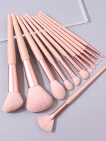 12Pcs 핑크 메이크업 브러쉬 세트 메이크업 컨실러 블러쉬 파우더 브러쉬 아이 섀도우 형광펜 파운데이션 브러쉬 화장품 뷰티 도구 - 이미지 5