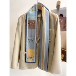 2024 럭셔리 디자인 인쇄 스키니 리본 실크 스카프 여성용 Neckerchief Hairband Foulard 여성 소프트 새틴 핸드 백 넥타이 - 이미지 2