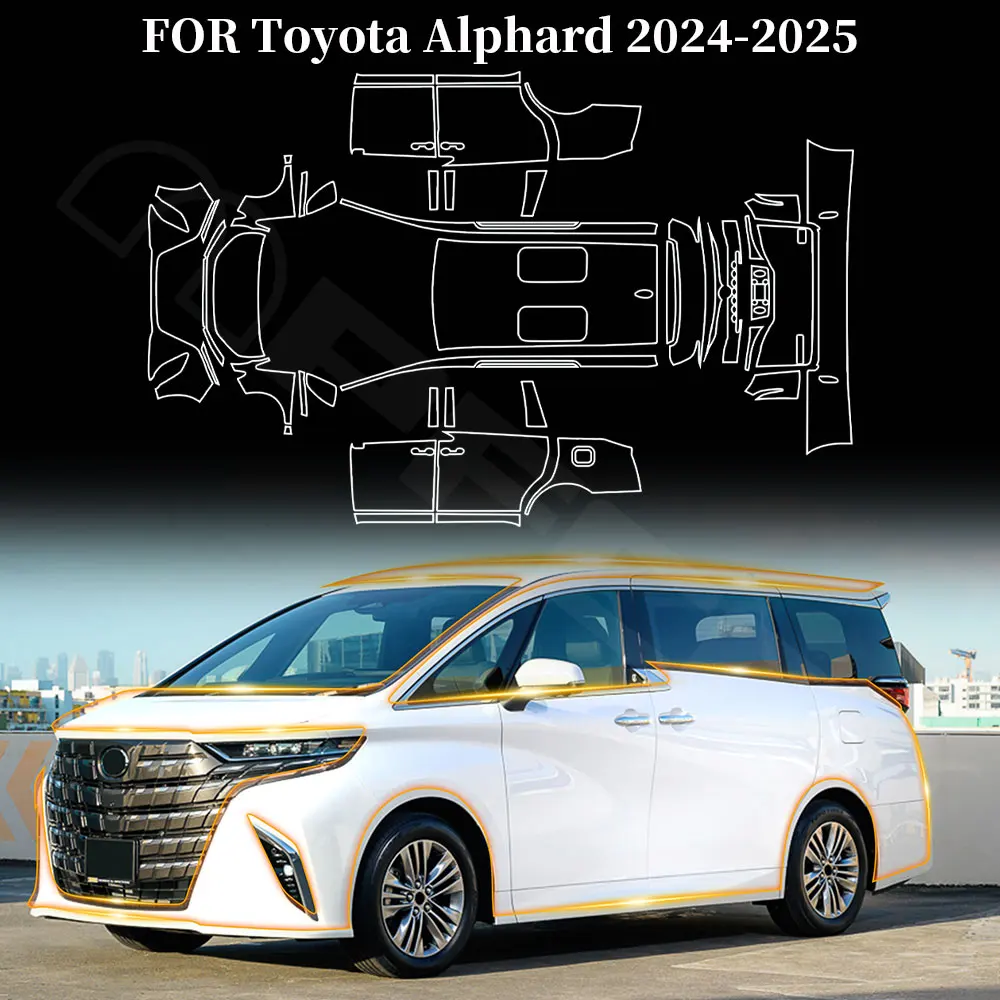 kf-S77a3c4ff7e23497f81e6e52d28c69d824 토요타 알파드 2024 2025용 PFCC TPU 프리컷 도장 보호 필름 차량 바디 스티커 투명 스크래치 방지 UV 차단 - 이미지 1