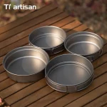 Tiartisan 350ml/500ml 티타늄 접이식 손잡이 요리 프라이팬 야외 캠핑 Picninc 초경량 휴대용 식기 조리기구 - 이미지 5