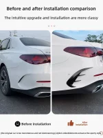 메르세데스-벤츠 W214 E-클래스 스포츠 버전용, 리어 윈드 나이프 개조 리어 바 브라이트 블랙 블레이드 자동차 스티커 외장 트림 - 이미지 4