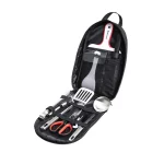 ISE MOUNT 캠핑 주방 조리기구 세트 여행 용품 세트 배낭 바베큐 캠핑 피크닉을위한 9pcs 스테인레스 스틸 주방 용품 - 이미지 5