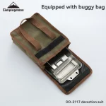 CAMPINGMOON 깊어지고 분리 가능한 손잡이가 있는 휴대용 두꺼운 스테인레스 스틸 캠핑 피크닉 조리기구, 스테이크 프라이팬 - 이미지 5