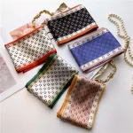 여성용 실크 리본 프린트 꽃 머리띠, 목 넥타이 백, 세트 스카프, 스카프, 스카프, 네커치프, 럭셔리 디자인, 2024 - 이미지 6