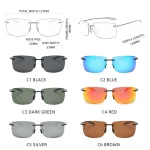 초경량 TR90 선글라스 남성 여성 Frameless 드라이버 운전 태양 안경 패션 야외 낚시 하이킹 러닝 스포츠 그늘 - 이미지 6