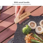 BISINNA 야외 바베큐 그릴 팬, 논스틱 스토브탑 베이킹 트레이, 한국 로스티그 그릴 플레이트, 캠핑 장비, 34cm - 이미지 5