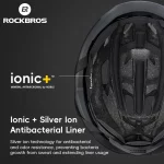 ROCKBROS 남녀공용 자전거 헬멧, MTB 도로 안전 일체형 성형 초경량 헬멧, 통기성 조절식 자전거 사이클링 헬멧 - 이미지 6