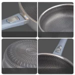 야외 304 스테인레스 스틸 비 스틱 팬 핸들 분리형 프라이팬 휴대용 접이식 캠핑 냄비 조리기구 식기 - 이미지 3