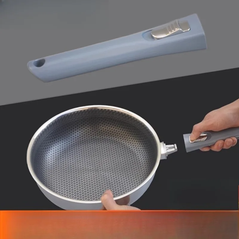 kf-Saac9ea6cff394bc3b83849b05ca3ca87z 야외 304 스테인레스 스틸 비 스틱 팬 핸들 분리형 프라이팬 휴대용 접이식 캠핑 냄비 조리기구 식기 - 이미지 1