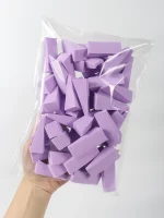 랜덤 컬러 페이셜 커브 믹스 메이크업 스펀지 50개, 라텍스 프리, 작은 웨지 모양의 부드러운 적용 뷰티 스펀지 어플리케이터 - 이미지 6