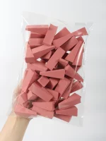 랜덤 컬러 페이셜 커브 믹스 메이크업 스펀지 50개, 라텍스 프리, 작은 웨지 모양의 부드러운 적용 뷰티 스펀지 어플리케이터 - 이미지 5