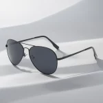 클래식 빅 파일럿 편광 선글라스 남자 럭셔리 금속 블랙 항공 태양 안경 남성 패션 운전 휴가 그늘 UV400