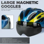 VICTGOAL 남성 자전거 헬멧 후미등 자성 고글 UV400 렌즈 차양판 자전거 헬멧 산악자전거 전동 킥보드 자전거 안전 - 이미지 5