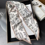 패션 인쇄 헤어 리본 스카프 여성 넥타이 가방 실크 스키니 Headscarves 숙녀 Foulard 꽃 밴드 2024 새로운 - 이미지 2